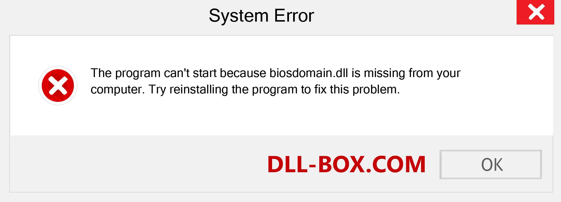  biosdomain.dll file is missing?. Download for Windows 7, 8, 10 - Fix  biosdomain dll Missing Error on Windows, photos, images